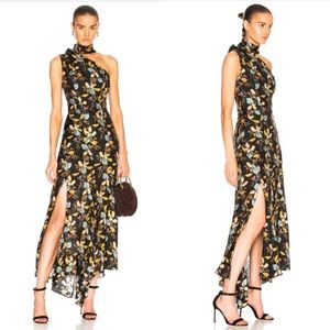 NICHOLAS Ava Dress Tie Neck Black Floral in Size 2
